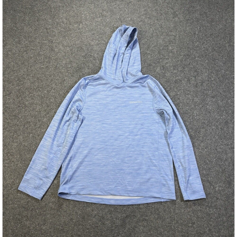 Vineyard Vines Performance Hoodie Mens Medium Heather Blue Lightweight Stretch